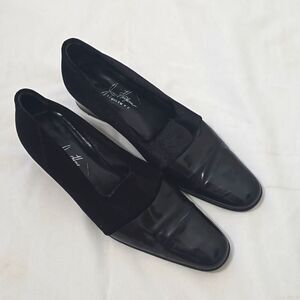 Joan Halpern Handmade Crushed Velvet/leather combo Shoes, Size 8.5B